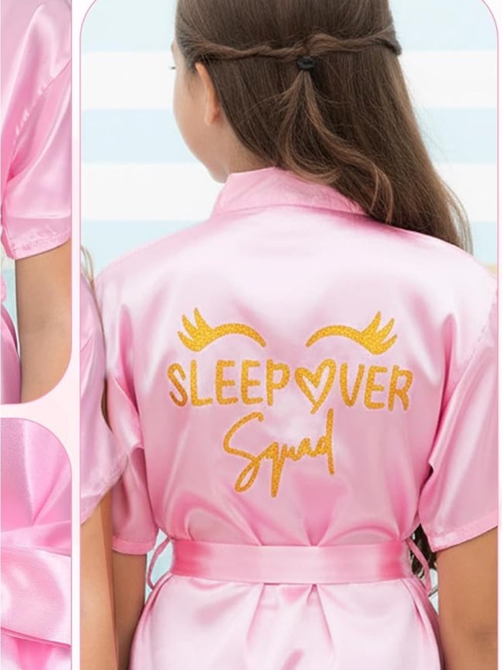 3 BRAND NEW Girls Pink 'Sleepover Squad' Robe - Pink